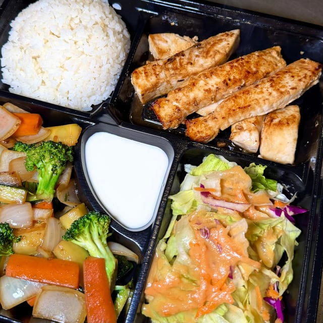Hibachi Salmon Bento.