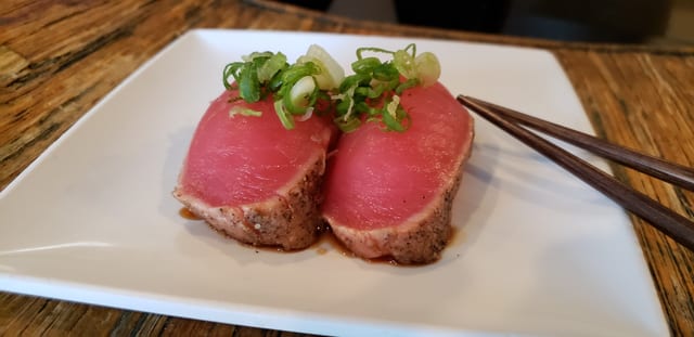 Seared Tuna Sushi.