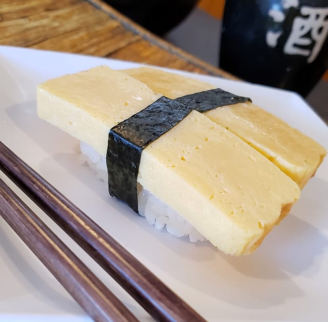 Egg Cake (Tamago) Sushi.