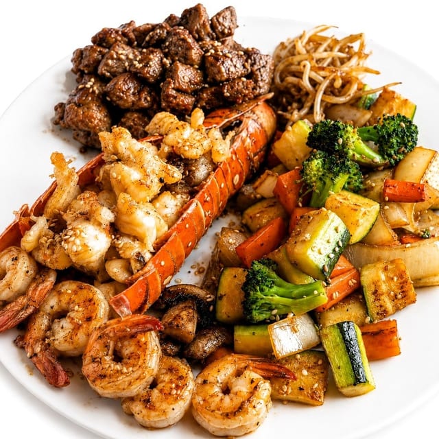 Hibachi Deluxe Trio Dinner.