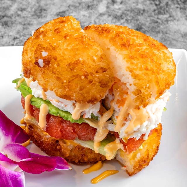 Spicy Cali Sushi Burger.