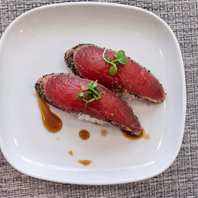 Seared Tuna Sushi.